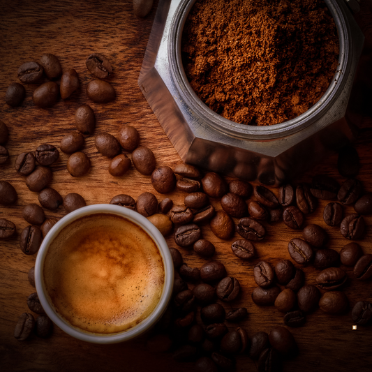 brazilian santos coffee beans ground and brewed