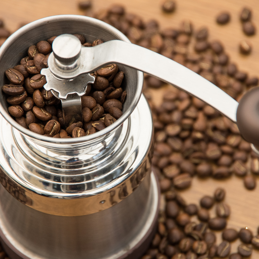 decaf ground coffee grinder with beans