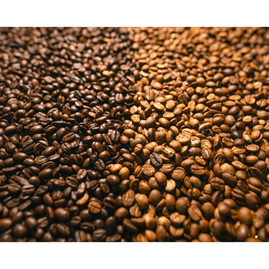 light roast coffee beans with dark roast beans