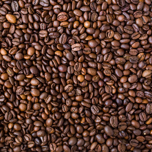 roasted peruvian coffee beans closeup