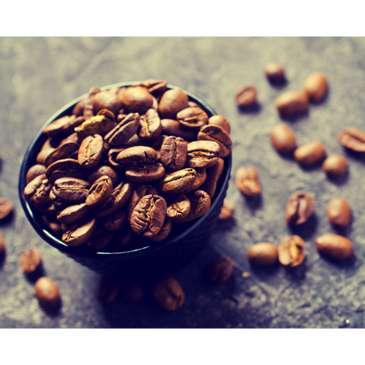 small batch coffee beans in a cup