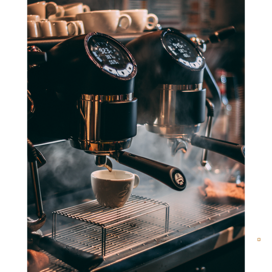 vintage coffee pod subscription machine dispensing coffee