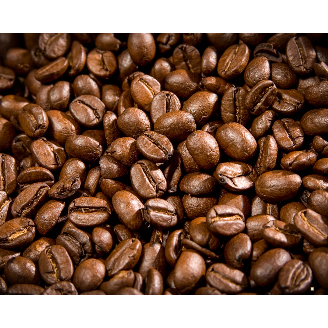 whole bean decaf coffee beans closeup