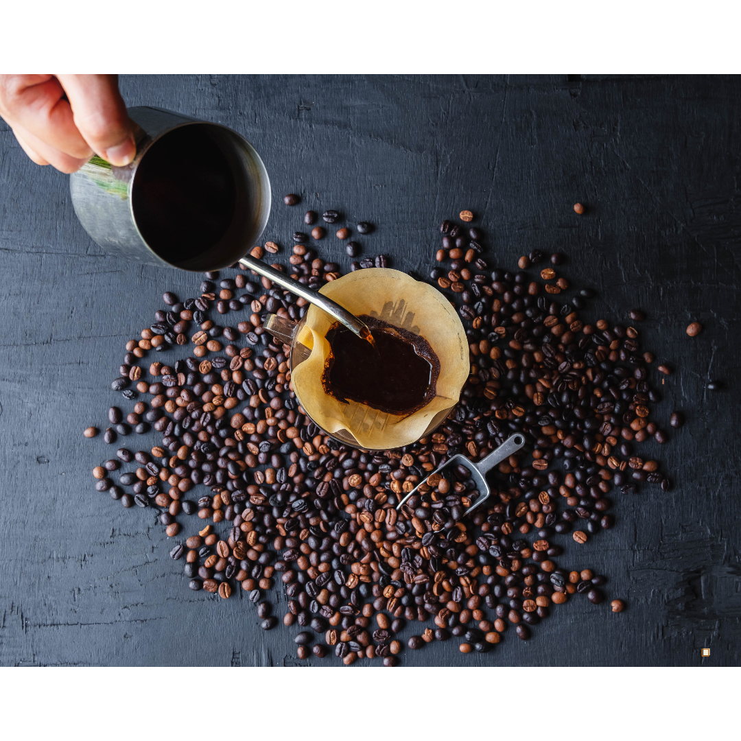 whole bean decaf coffee pour over with beans