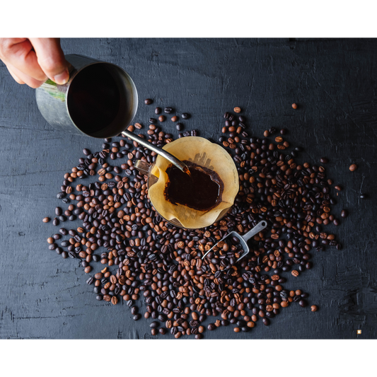 whole bean decaf coffee pour over with beans