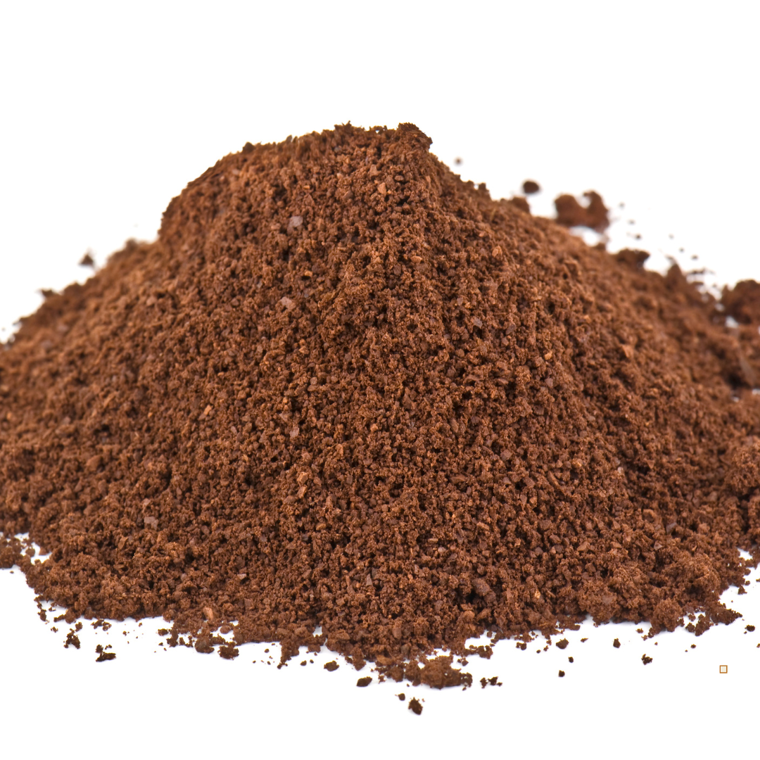 decaf ground coffee on a white table top