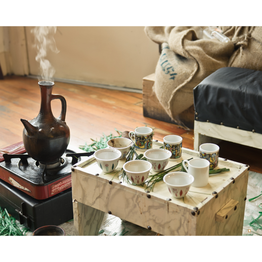  ethiopian yirgacheffe coffee in a clay pot
