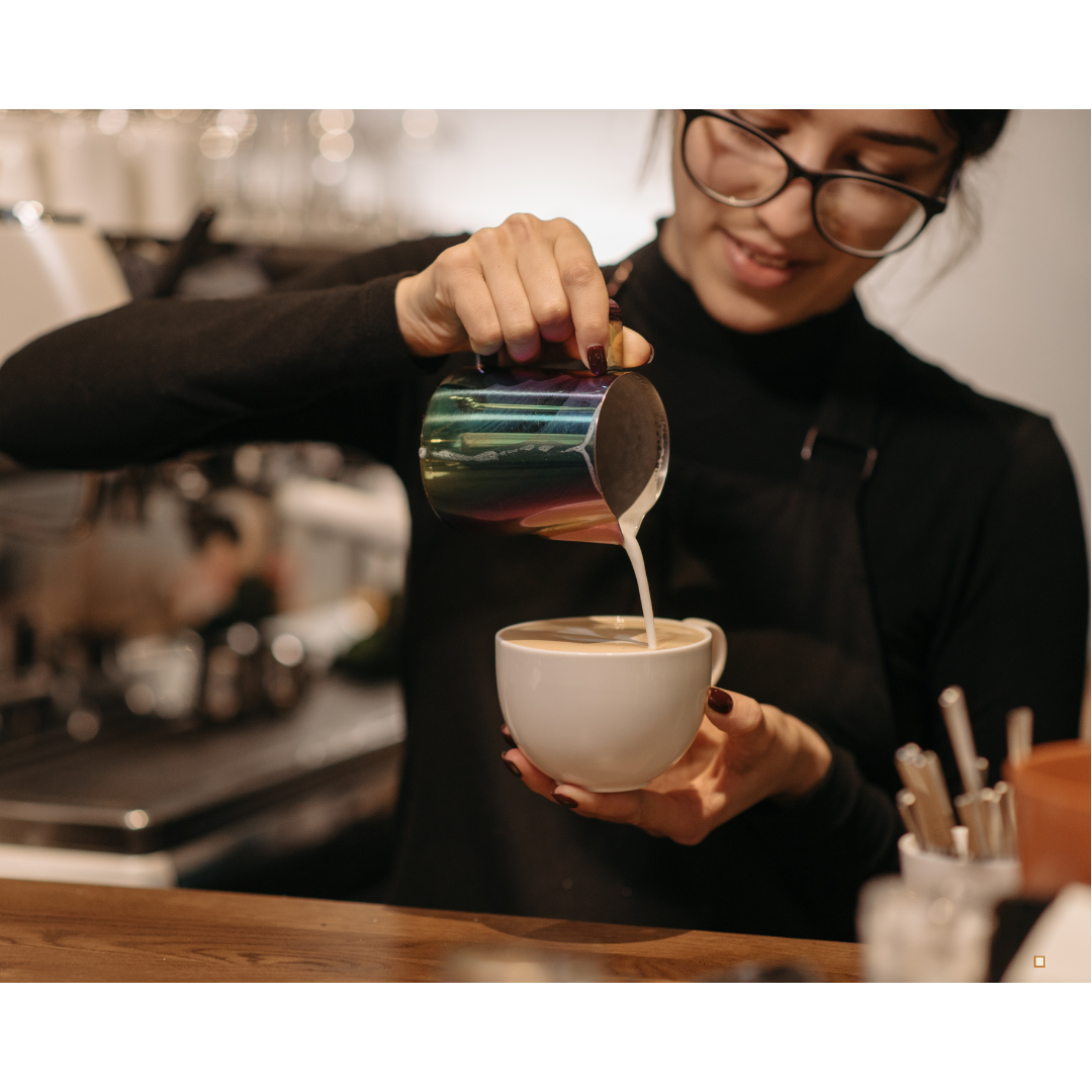 fresh roasted and brewed tanzanian peaberry coffee poured in a cup