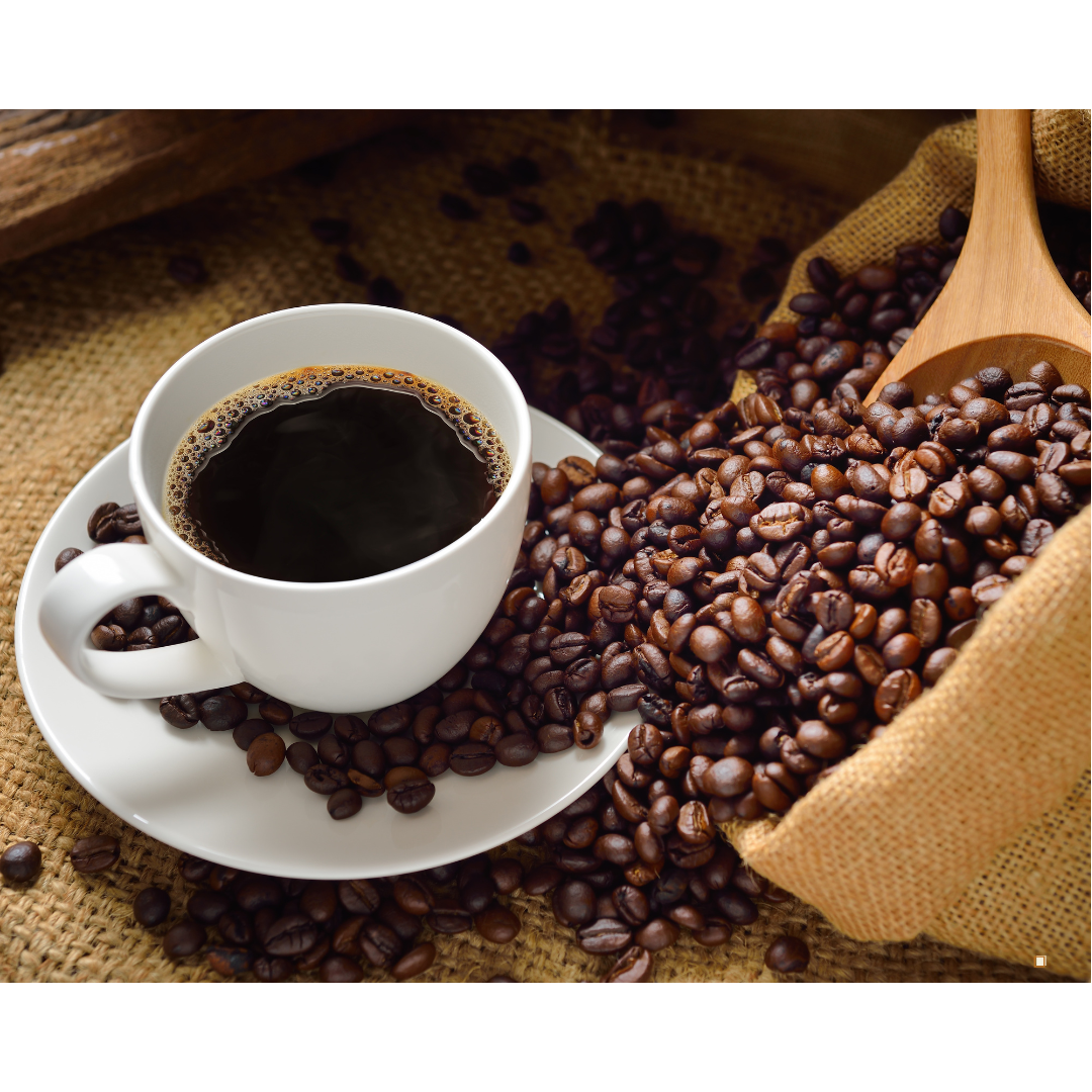 fresh small batch roasted ethiopian yirgacheffe coffee in a clear glass mug