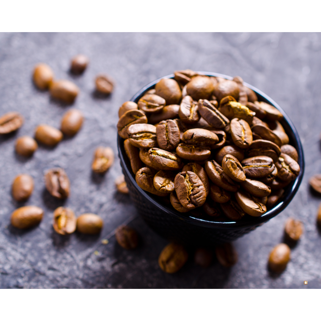 light roast coffee beans in a cup on a table