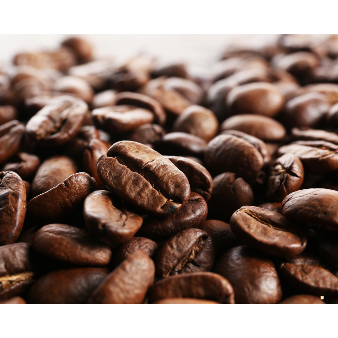 whole bean decaf coffee beans closeup