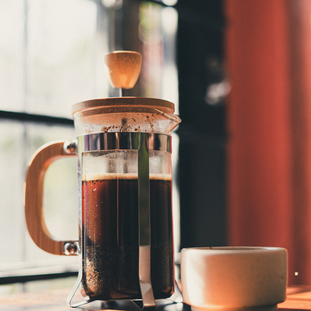 100% colombian coffee in a french press