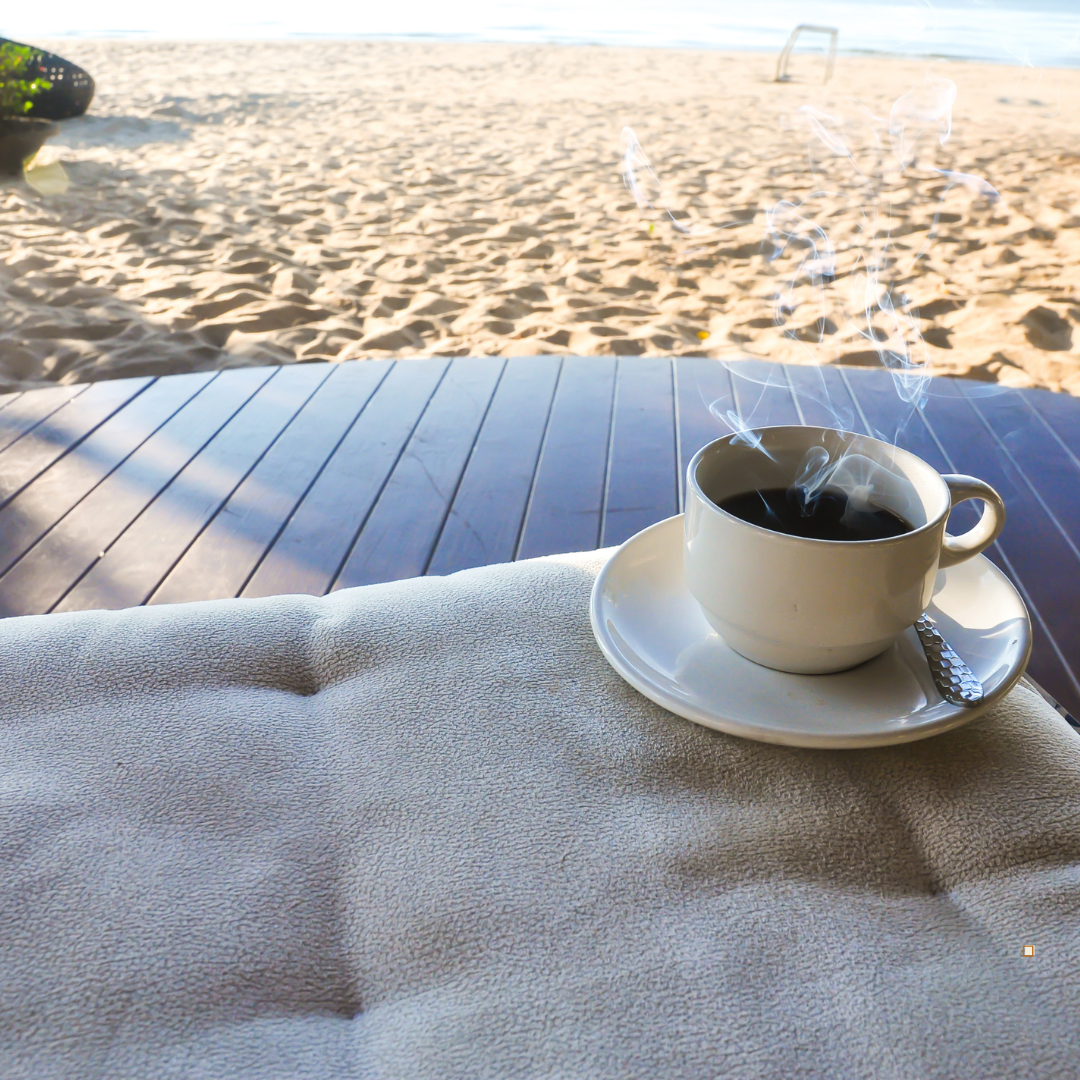 blue mountain jamaican coffee on the beach