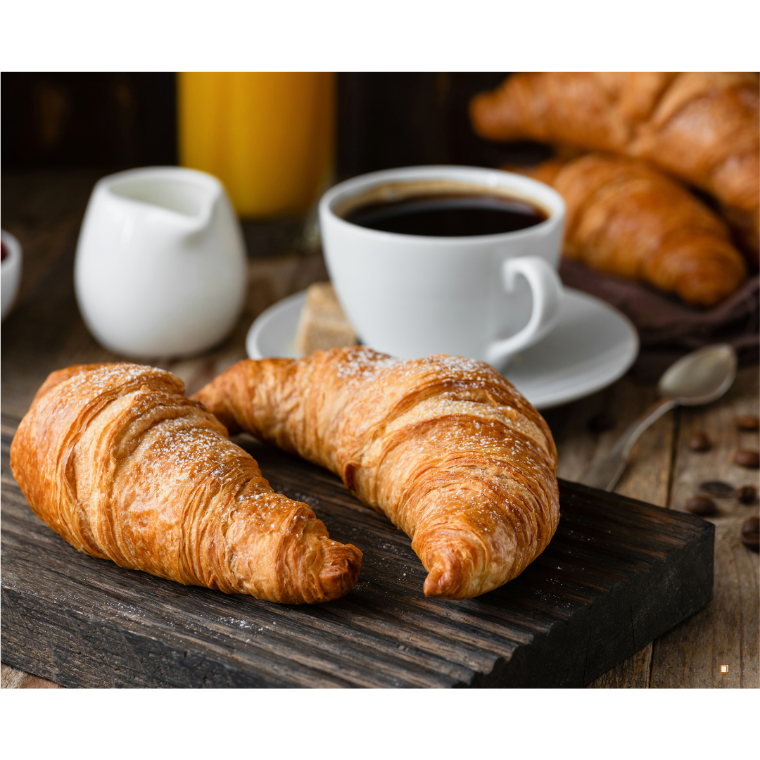 central south american blend coffee with croissant