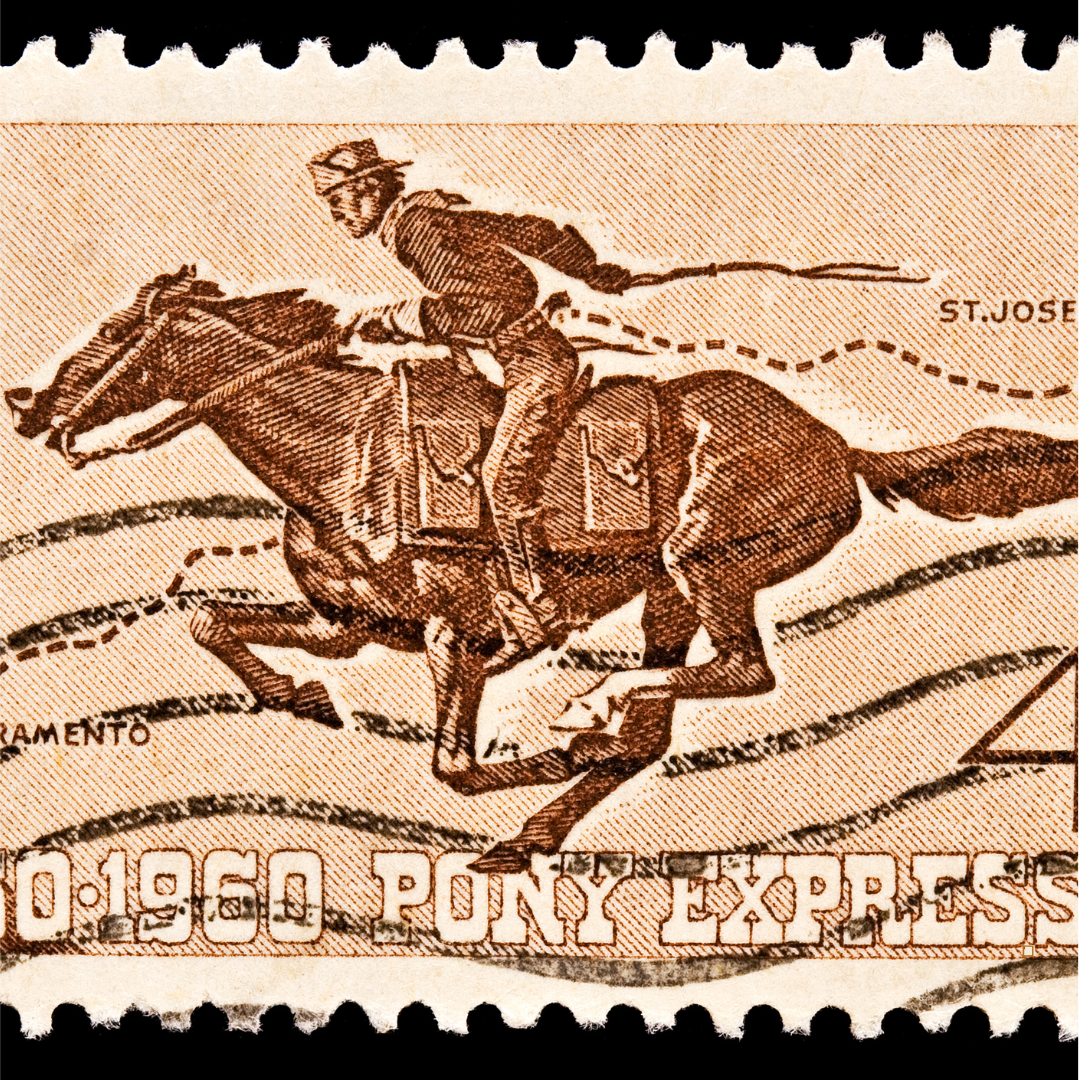 pony express rider stamp